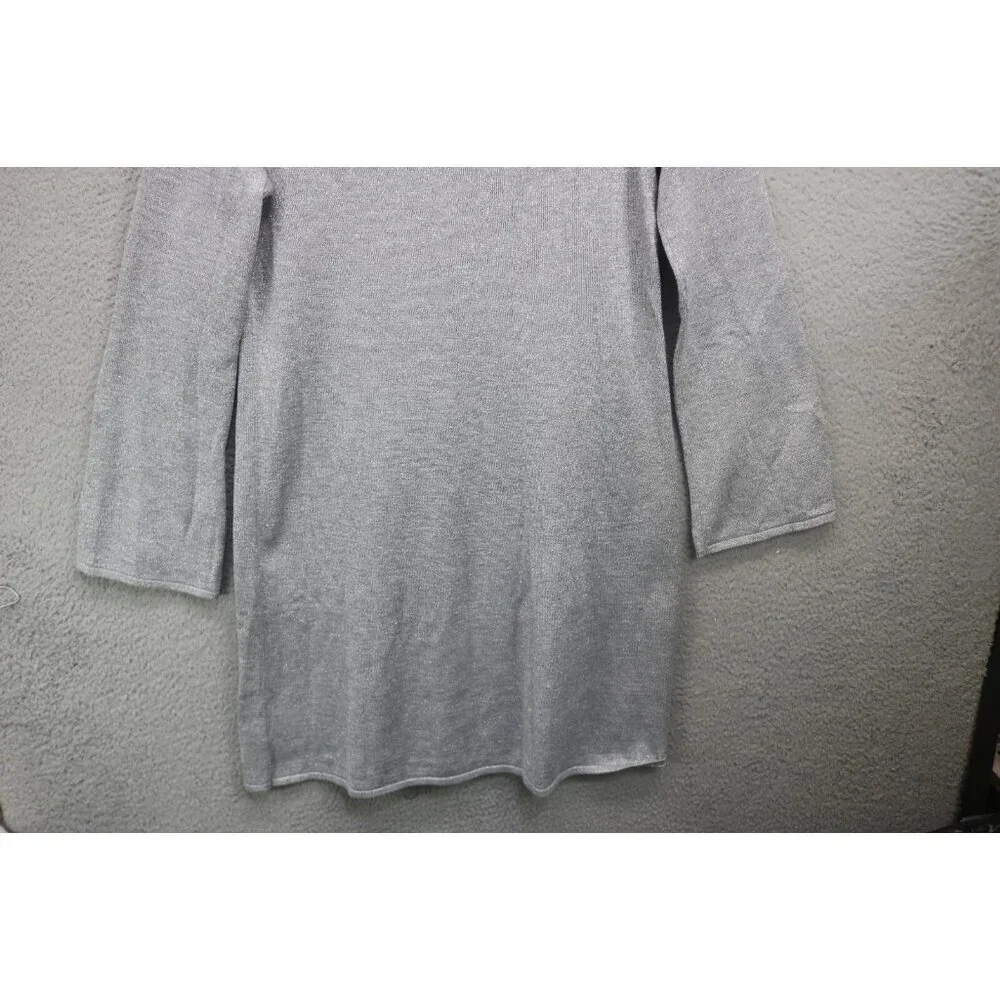 Michael Kors Long Bell‎ Sleeve Silver Sparkling Sweater Dress-L-Event-Evening